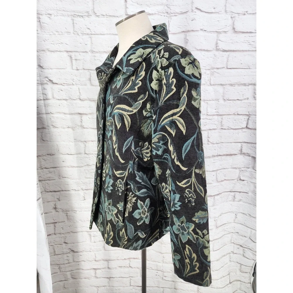 Vintage Appleseeds Tapestry Jacket SIze 16 Green‎ Boho Cottage Artisan Gallery